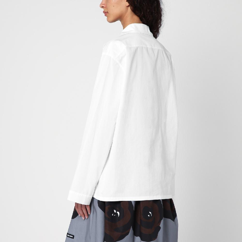 Miu Miu Camicia bianca in popeline con tasche Offerte
