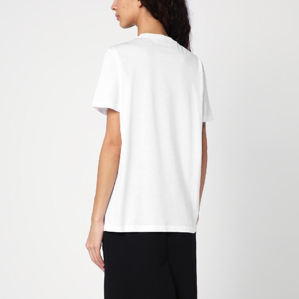 Prada T-shirt bianca in jersey con logo triangolo ricamato Hotsell