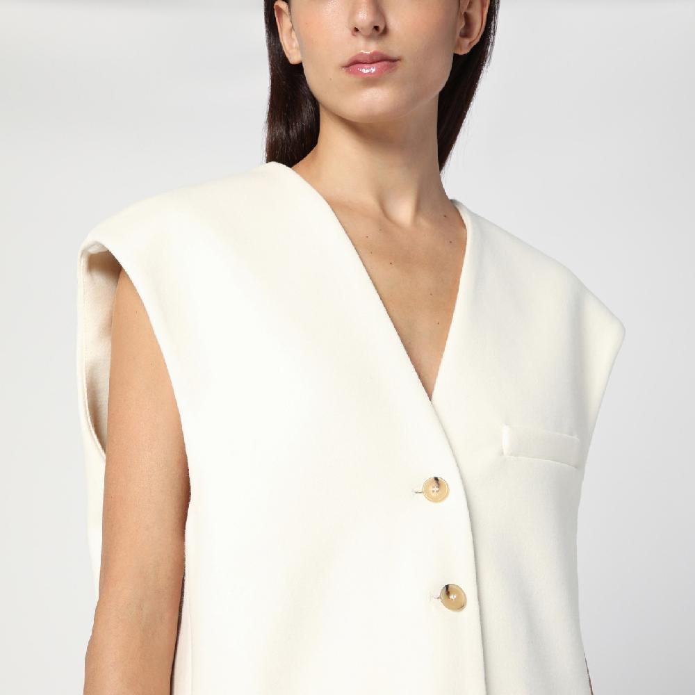 Margaux Lu00f6nnberg Gilet Wallis bianco in lana Negozio