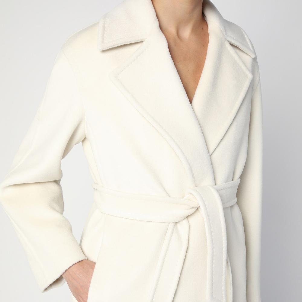 Max Mara Cappotto vestaglia bianco in misto cashmere Nuova