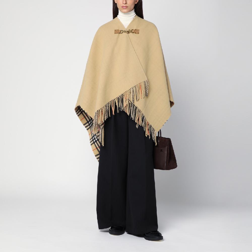 Burberry Mantella motivo Check in lana 2025