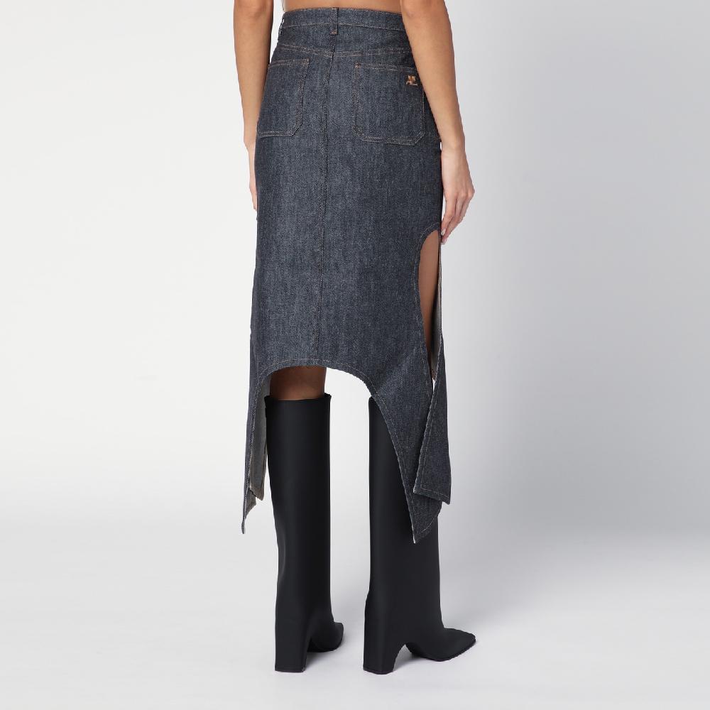 Courru00e8ges Gonna grigia scura in denim Qualità Garantita