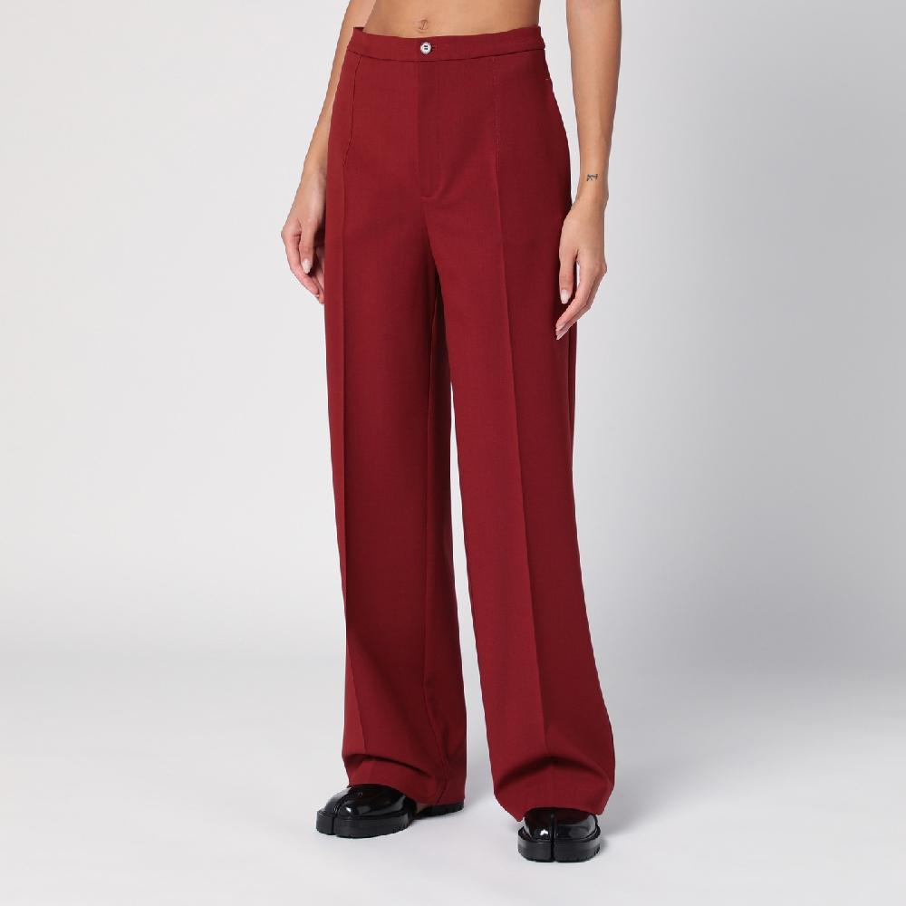 Loulou Studio Pantalone a palazzo in lana bordeaux Prezzo Ridotto