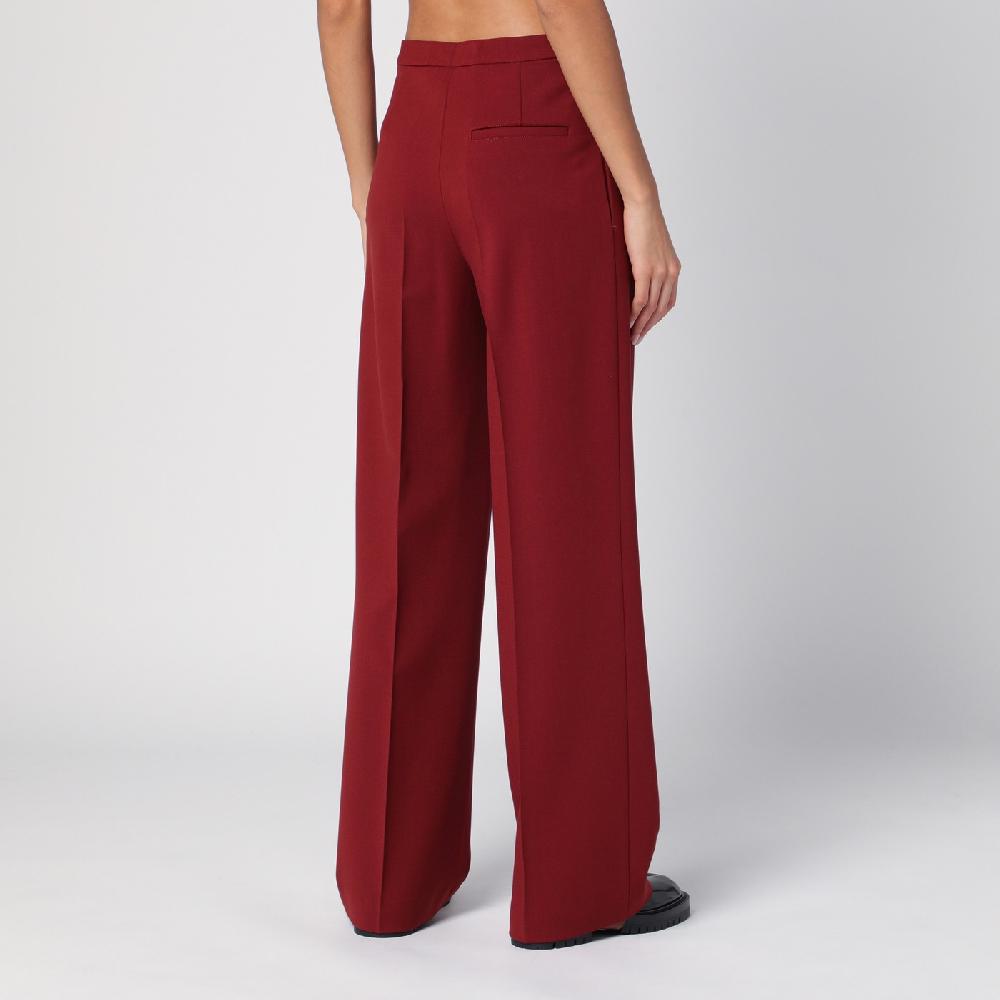 Loulou Studio Pantalone a palazzo in lana bordeaux Prezzo Ridotto