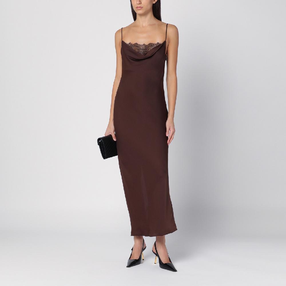 ROTATE Birger Christensen Abito con spalline marrone Sconto