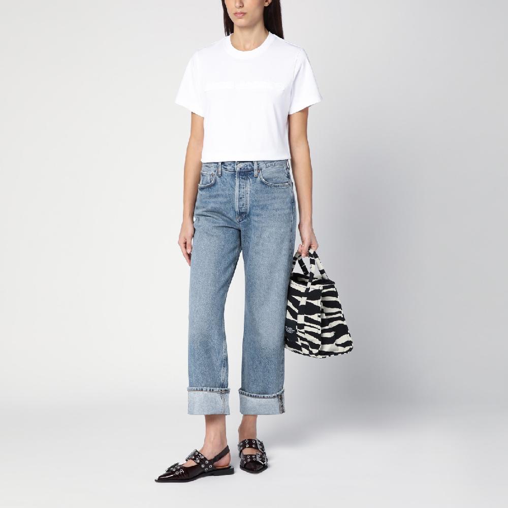 AGOLDE Jeans Fran azzurro in denim organico con risvolto Online