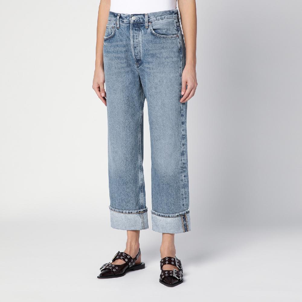 AGOLDE Jeans Fran azzurro in denim organico con risvolto Online