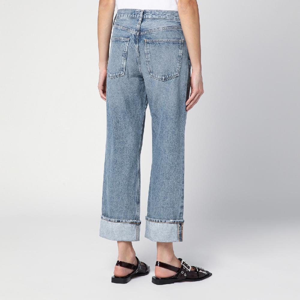 AGOLDE Jeans Fran azzurro in denim organico con risvolto Online