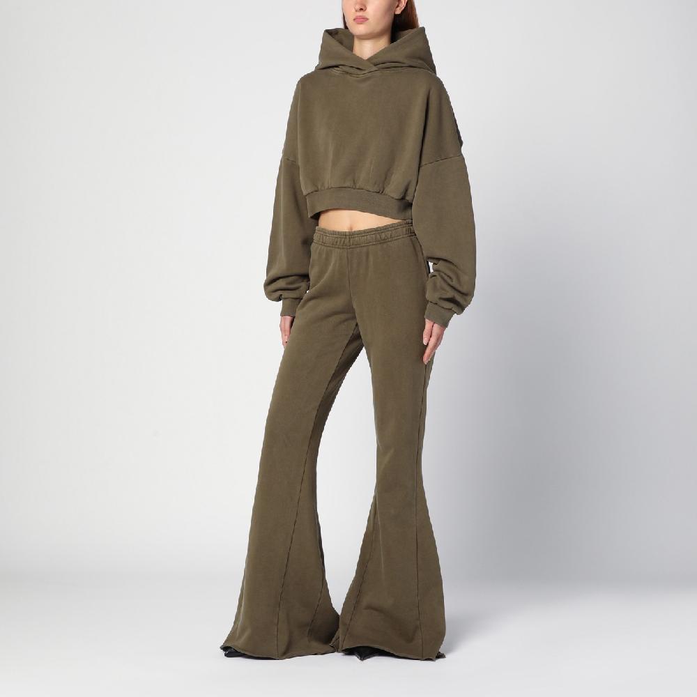Entire Studios Felpa cropped verde militare in cotone organico 2025