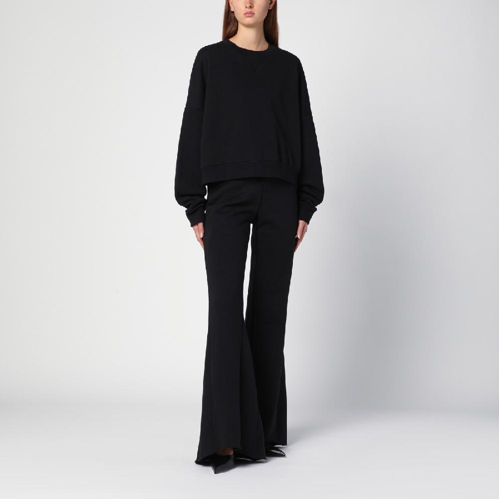 Entire Studios Pantalone a zampa nero in cotone organico In Linea