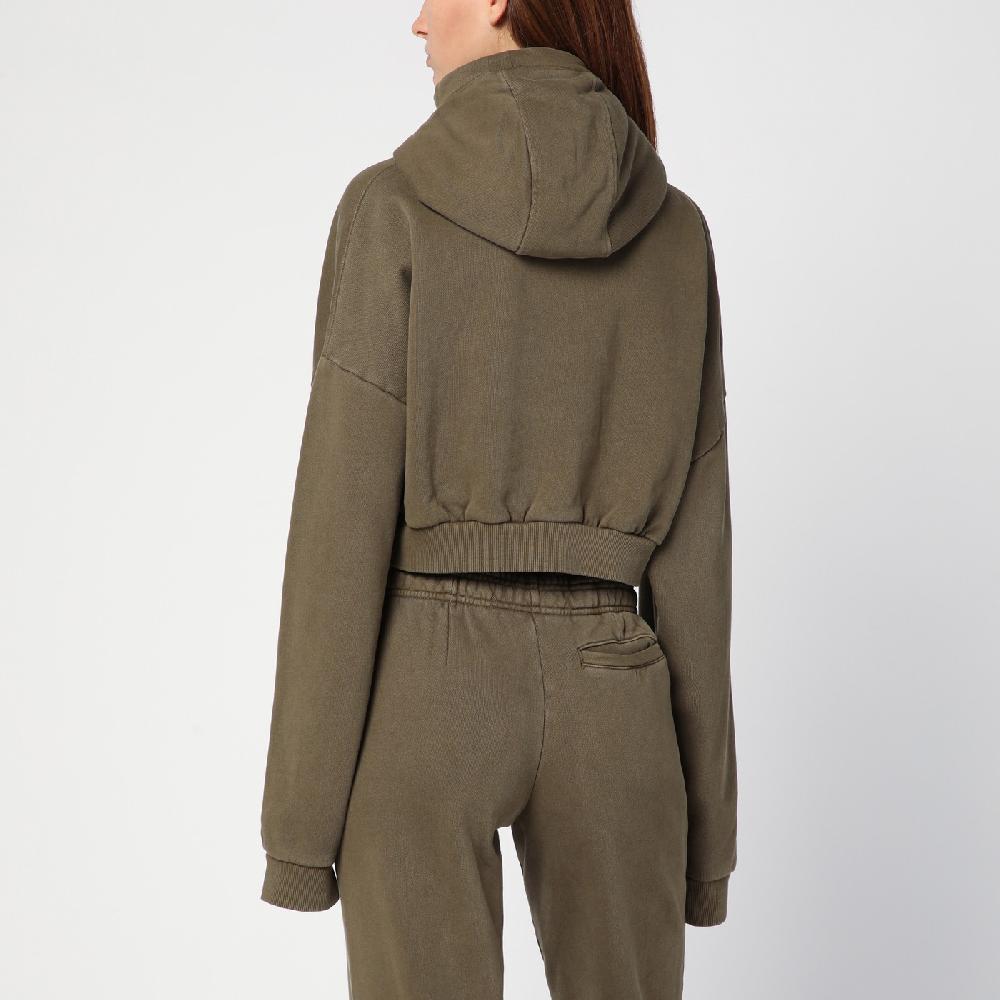 Entire Studios Felpa cropped verde militare in cotone organico Promozione