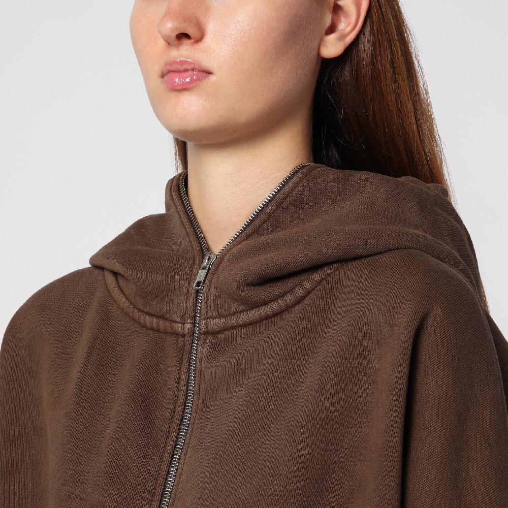 Entire Studios Felpa cropped marrone in cotone organico Spedizione Gratuita