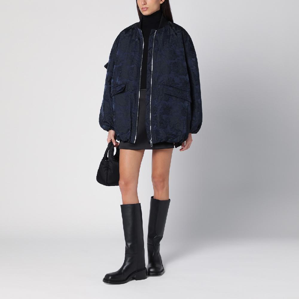 Ganni Bomber blu navy con zip Acquista Ora