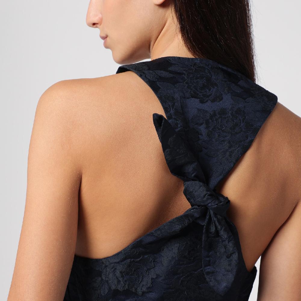 Ganni Mini abito blu navy con dettaglio nodo Consegna Veloce