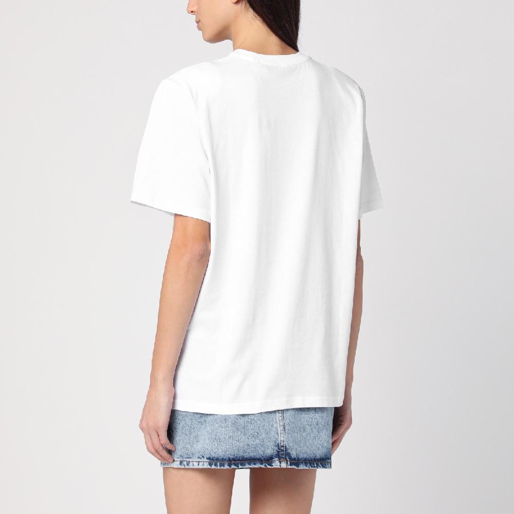 ROTATE Birger Christensen T-shirt bianca in cotone organico Offerta migliore