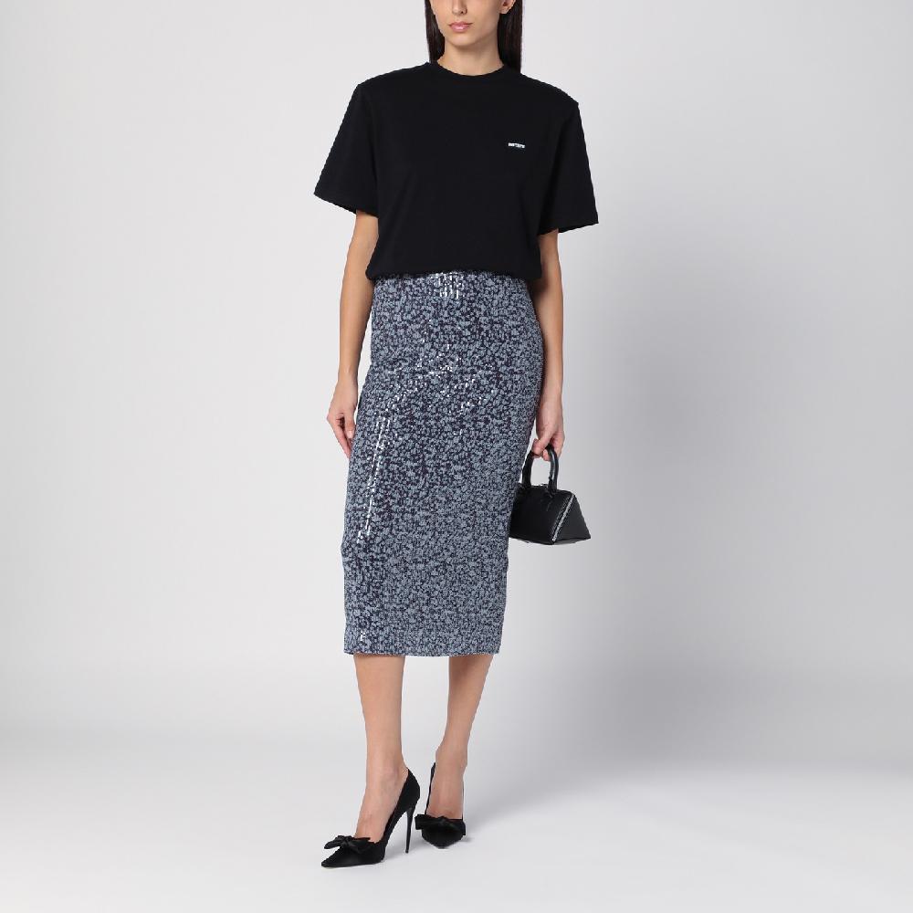 ROTATE Birger Christensen T-shirt nera in cotone organico Shopping Online