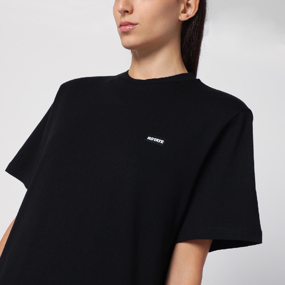 ROTATE Birger Christensen T-shirt nera in cotone organico Shopping Online