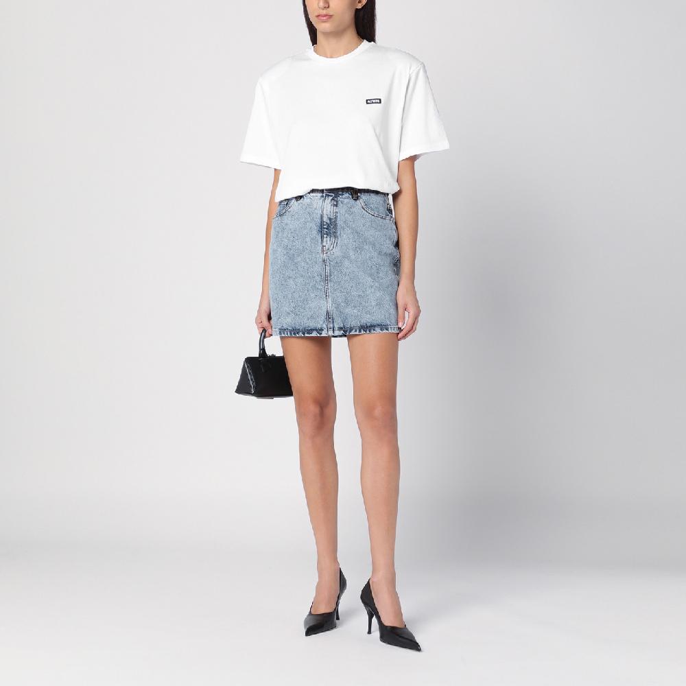 ROTATE Birger Christensen Mini gonna patchwork in denim organico Affare Del Giorno