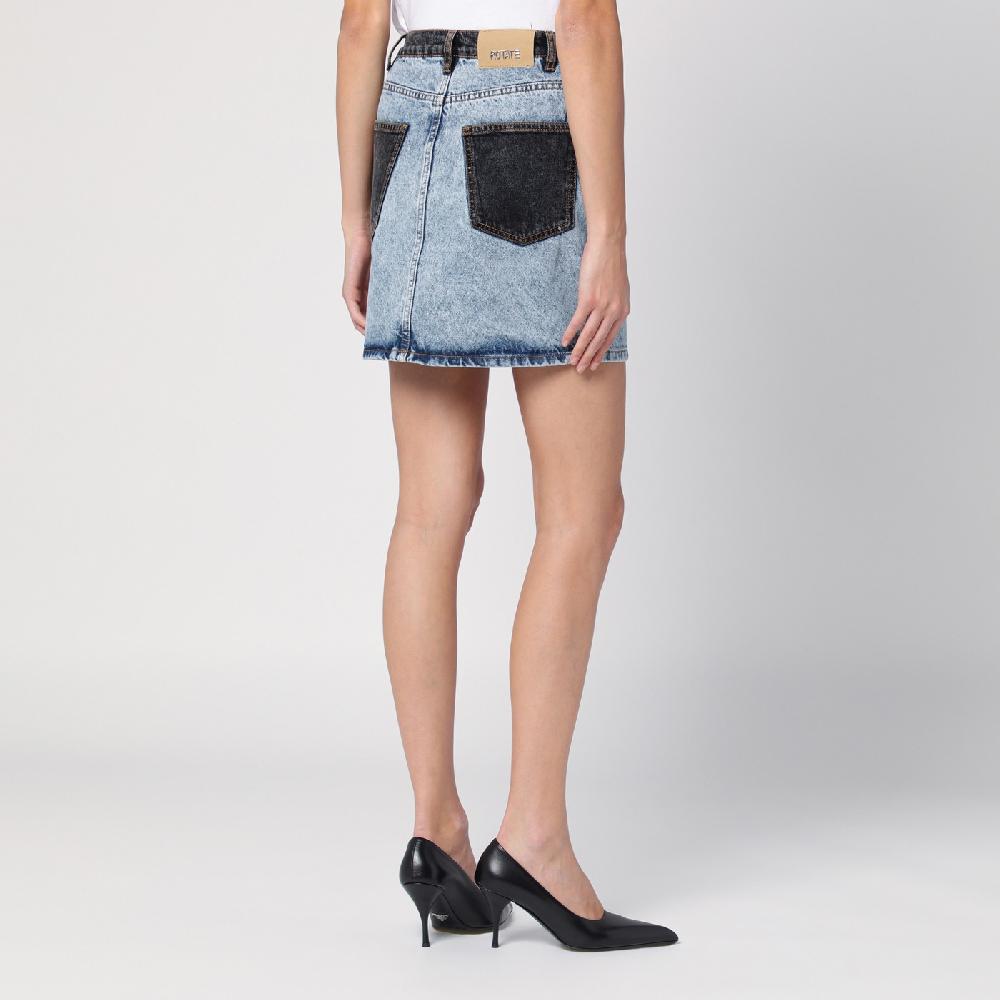 ROTATE Birger Christensen Mini gonna patchwork in denim organico Affare Del Giorno