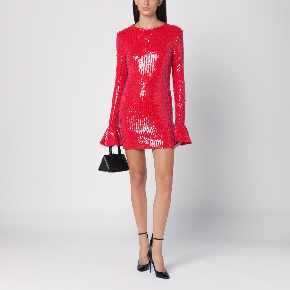 ROTATE Birger Christensen Mini abito rosso con micro paillette Prezzo Ridotto