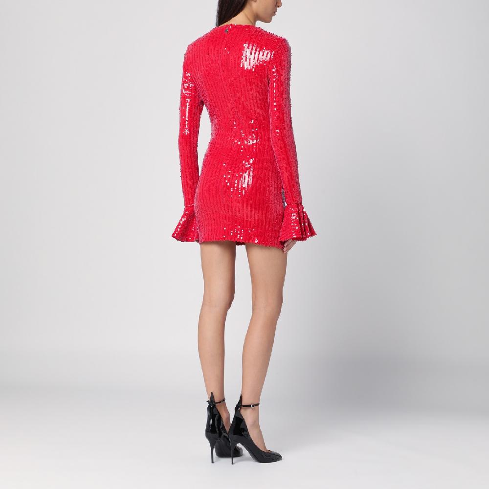 ROTATE Birger Christensen Mini abito rosso con micro paillette Prezzo Ridotto