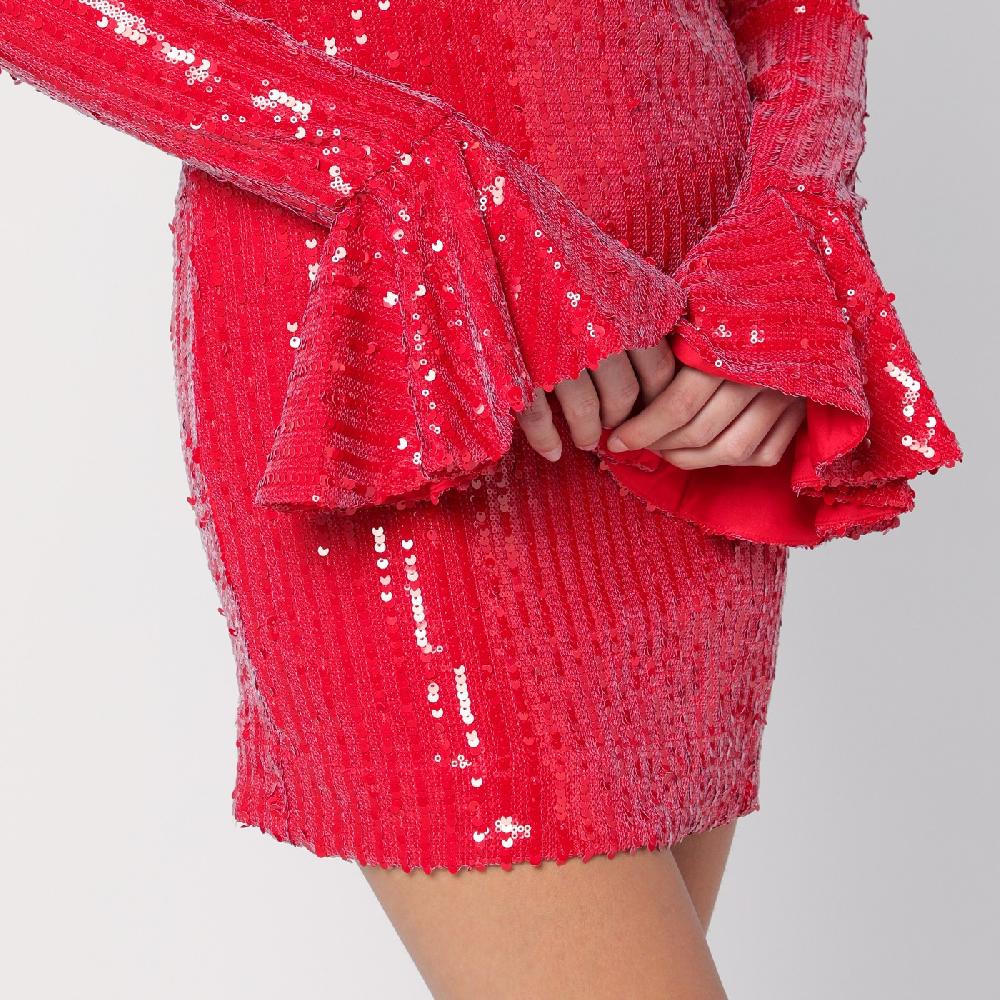 ROTATE Birger Christensen Mini abito rosso con micro paillette Prezzo Ridotto