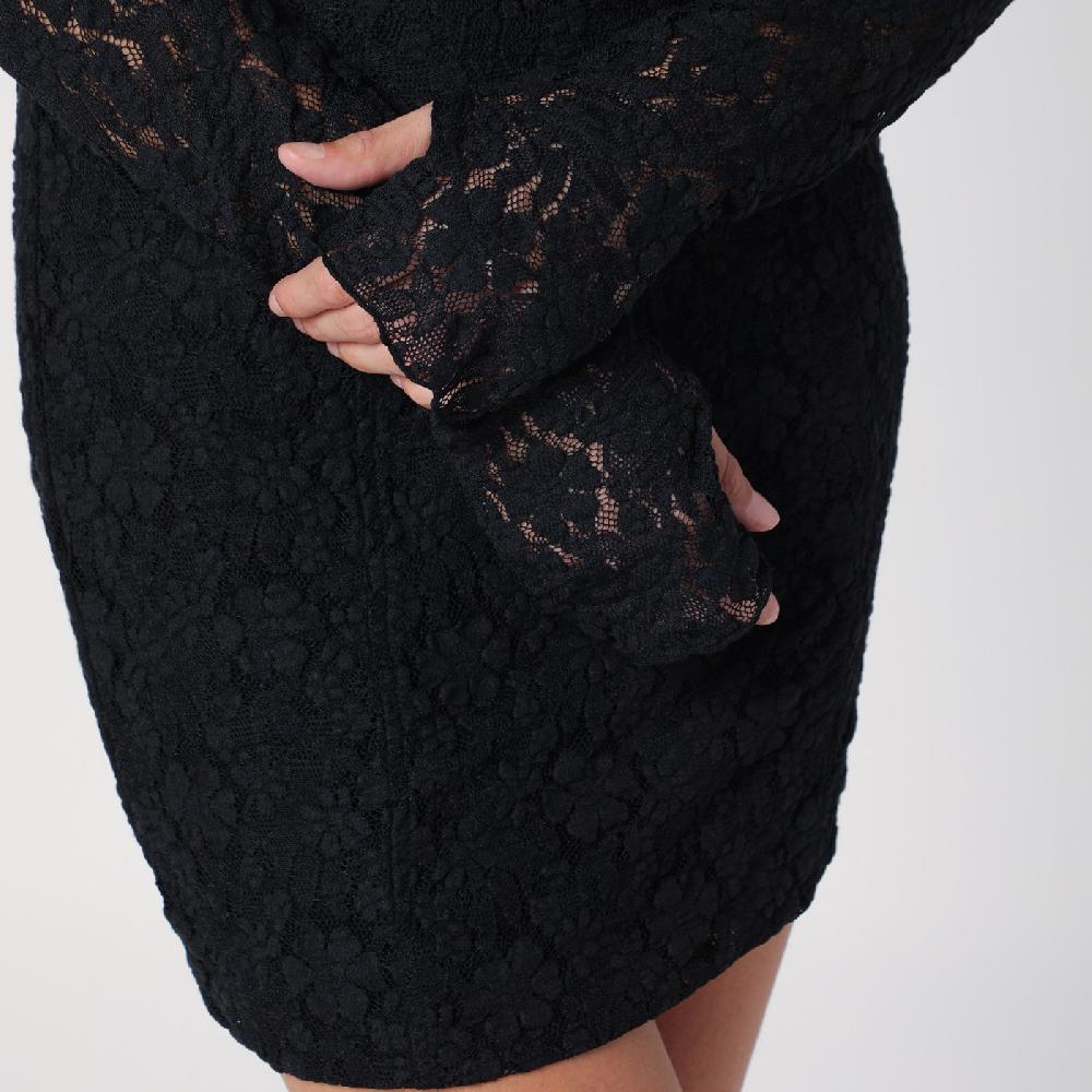 ROTATE Birger Christensen Mini abito nero in pizzo Novità