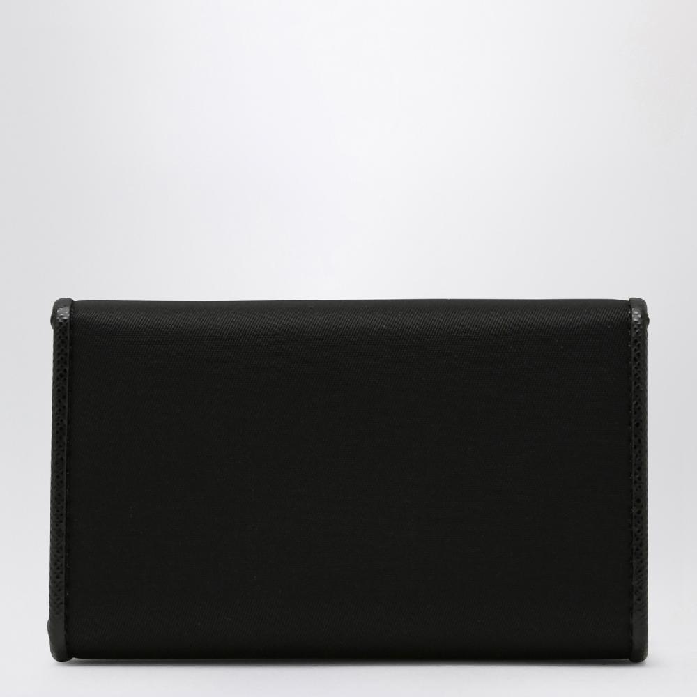 Prada Portachiavi nero in Re-Nylon Presa