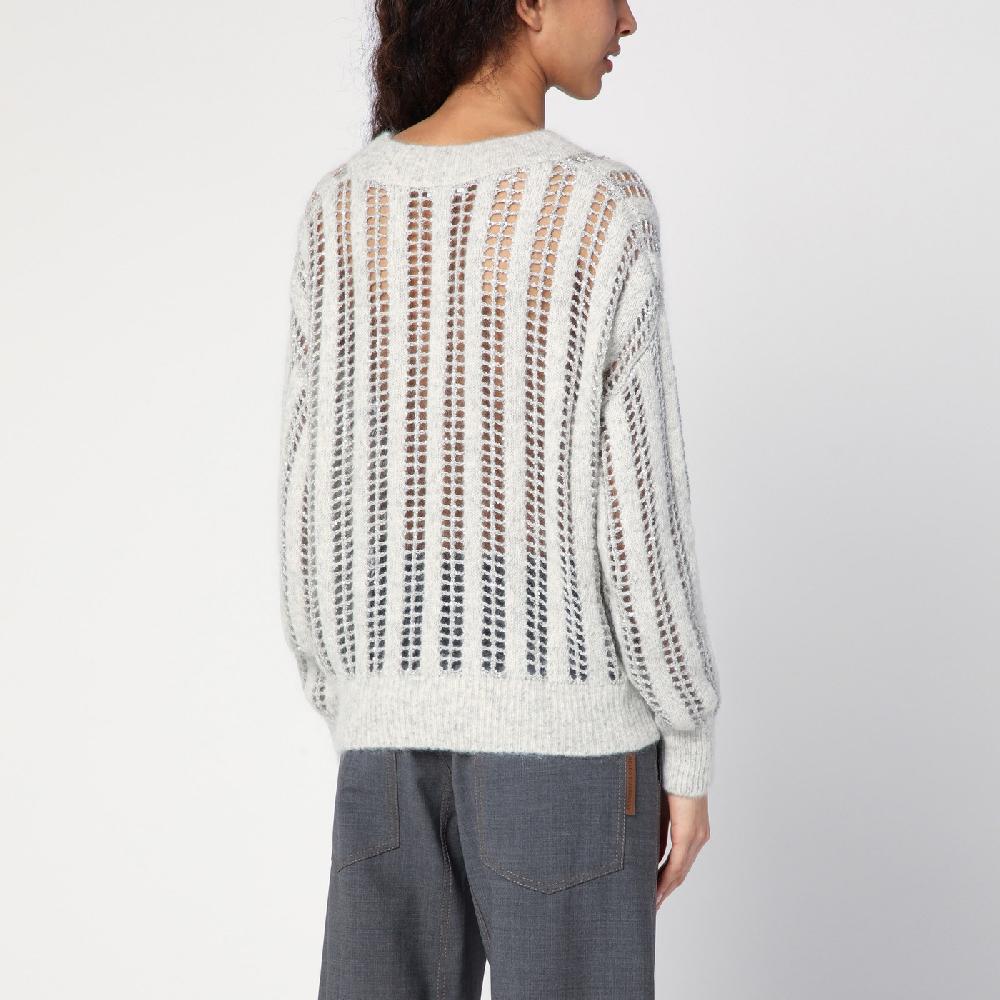 Brunello Cucinelli Maglione Dazzling Net grigio perla Comprane uno, ottenene uno gratis