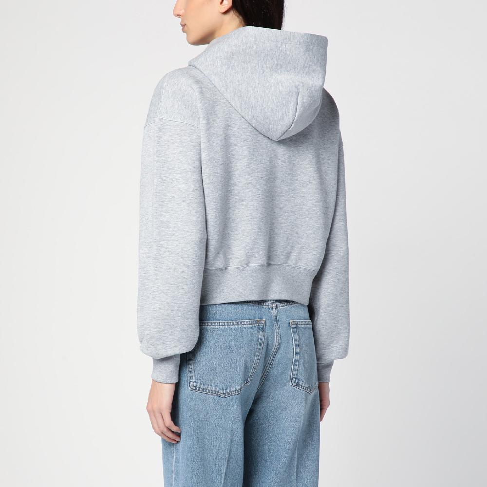 GUCCI Felpa grigia mélange in misto cotone Outlet