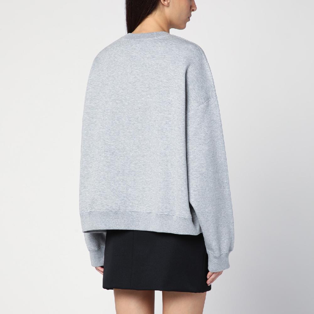 GUCCI Felpa grigia mélange in misto cotone In Vendita