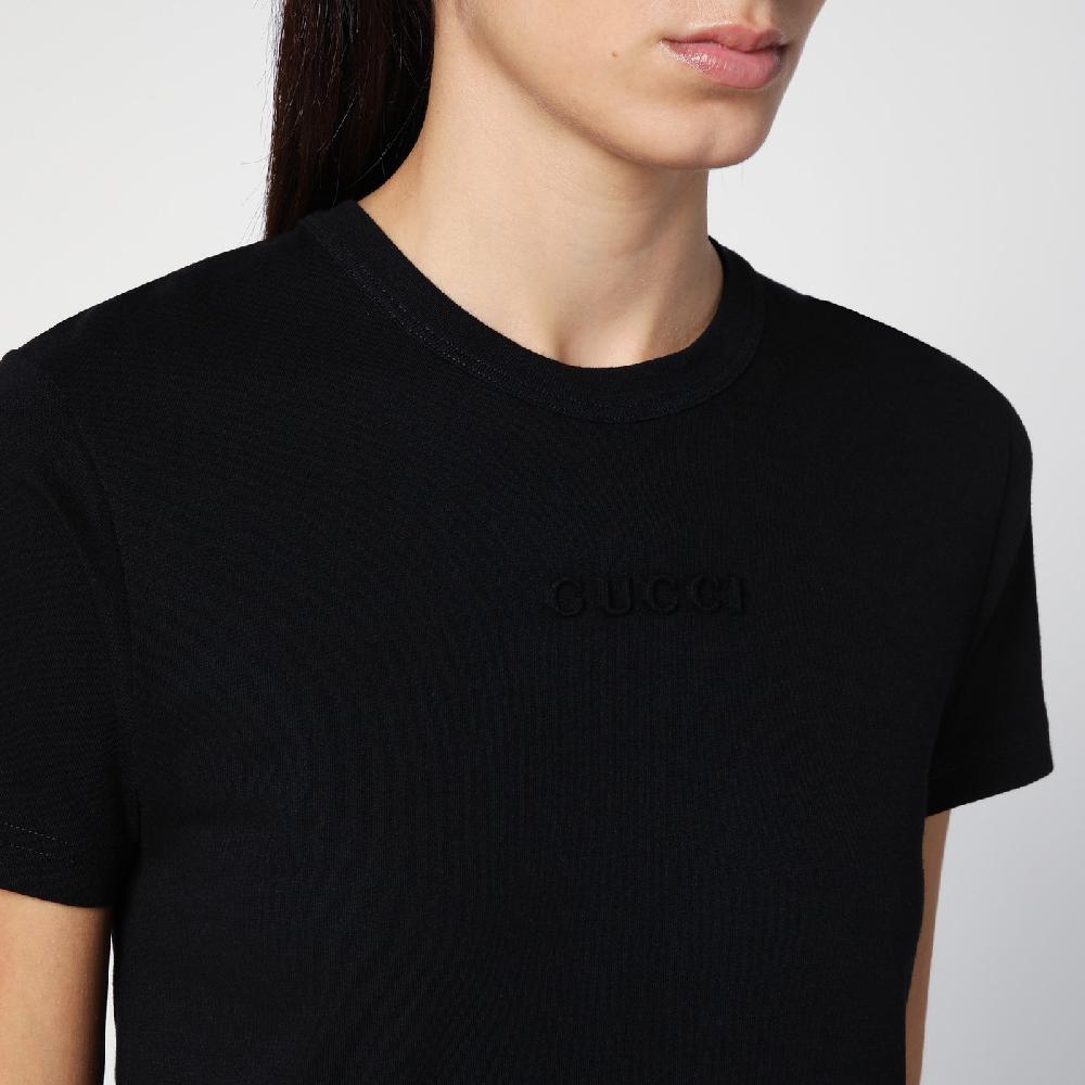 GUCCI T-shirt nera in cotone Saldi