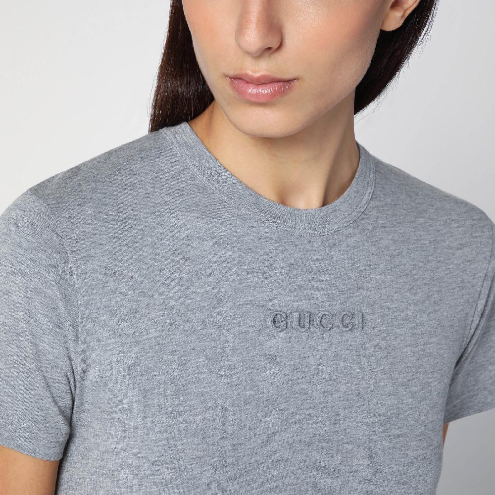 GUCCI T-shirt grigia mélange in cotone Hotsell