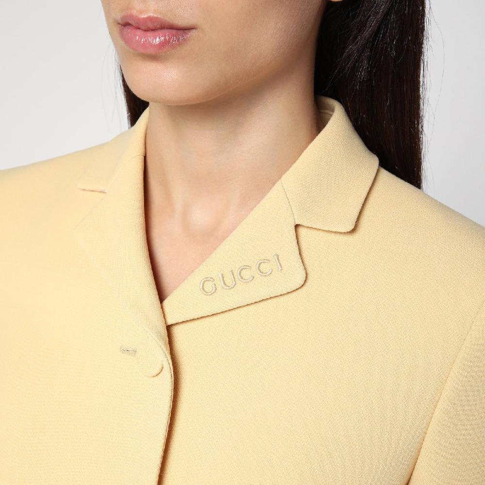 GUCCI Giacca color crema in crêpe di lana Offerta settimanale