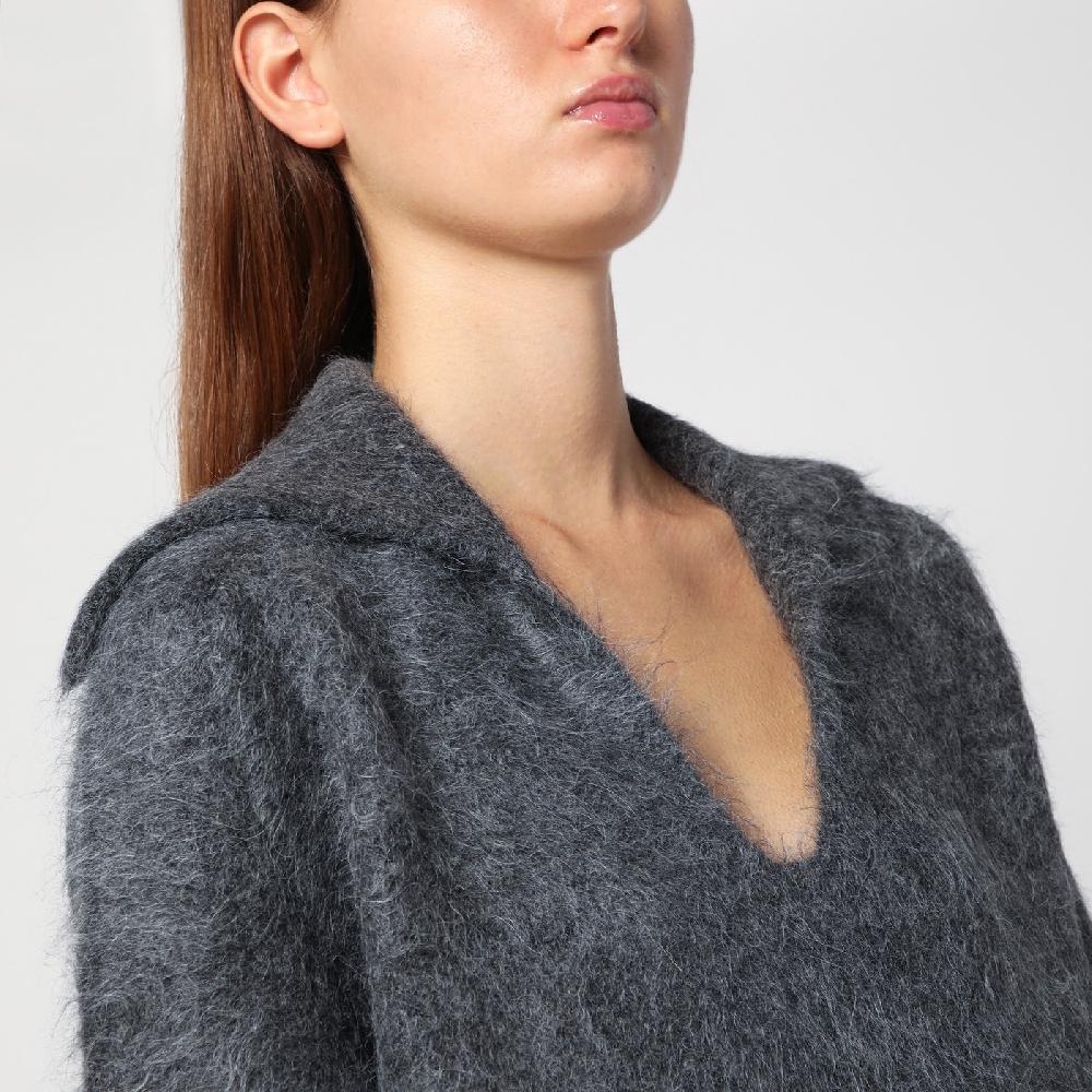 Loulou Studio Maglione grigio in misto alpaca In Saldo