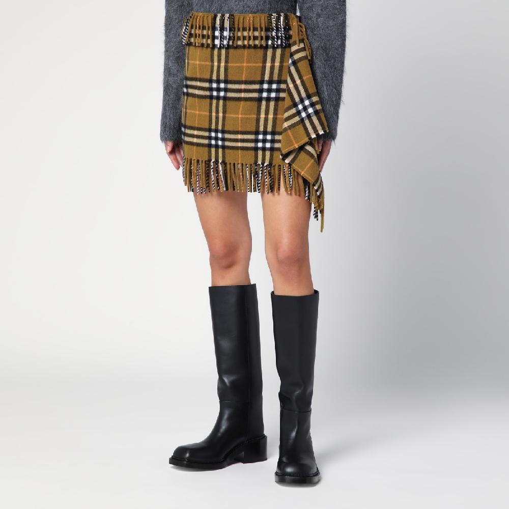 Burberry Gonna stile sciarpa in lana e cashmere motivo Check Nuova
