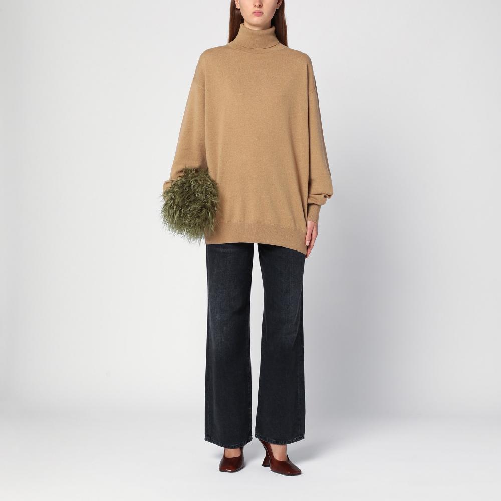 Dries Van Noten Maglione dolcevita beige in cashmere Moda