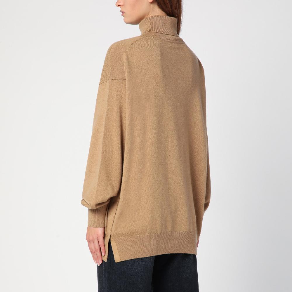 Dries Van Noten Maglione dolcevita beige in cashmere Moda