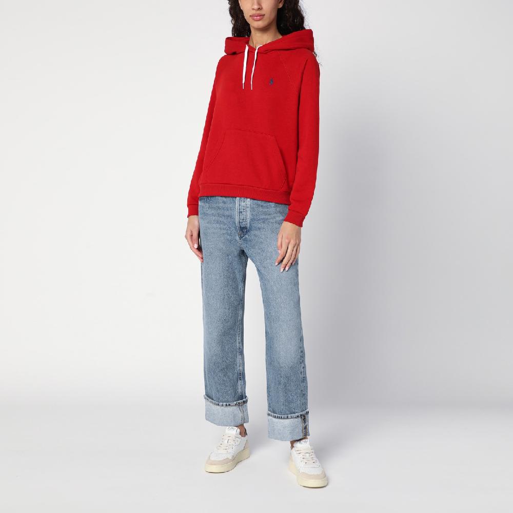 Polo Ralph Lauren Felpa rossa in cotone felpato Pezzi Unici