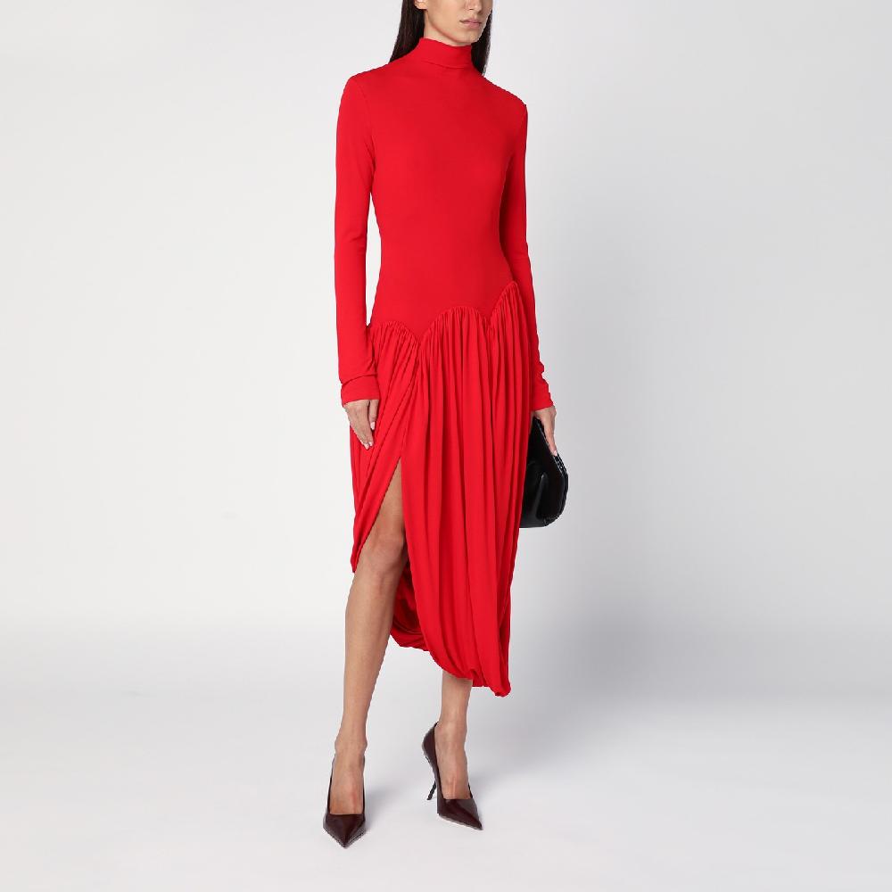 Ferragamo Abito rosso con gonna a tulipano Soddisfazione Garantita