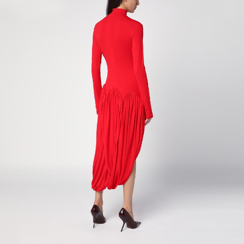 Ferragamo Abito rosso con gonna a tulipano Soddisfazione Garantita