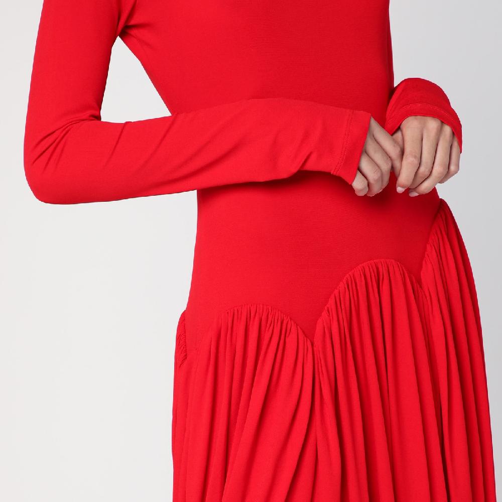 Ferragamo Abito rosso con gonna a tulipano Soddisfazione Garantita