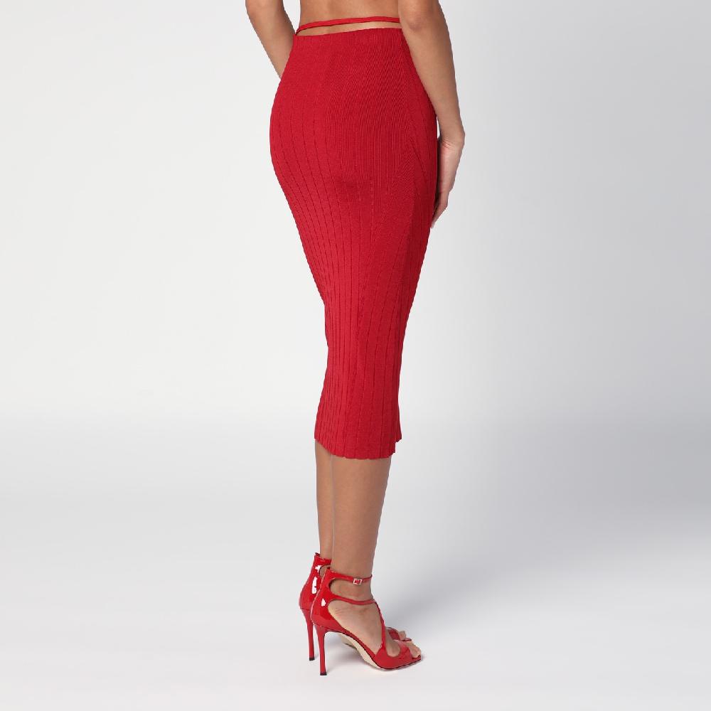 JACQUEMUS Gonna midi Pralù rossa Negozi Online