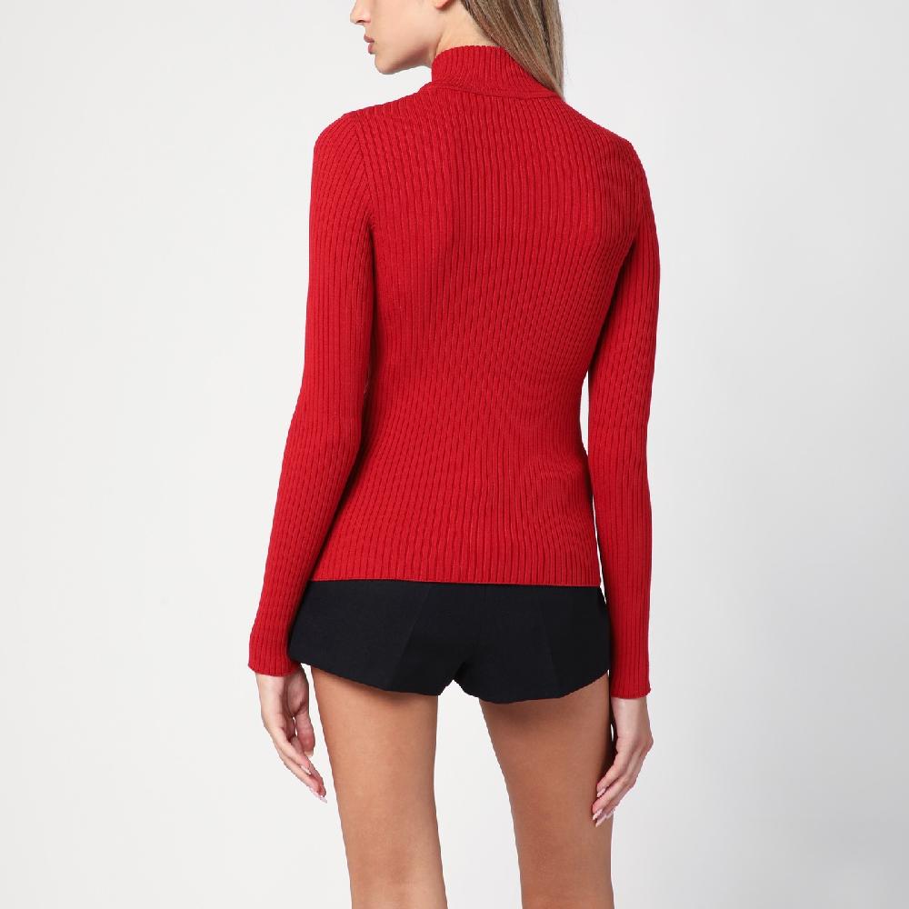Courru00e8ges Maglia dolcevita rossa a coste Acquista Ora