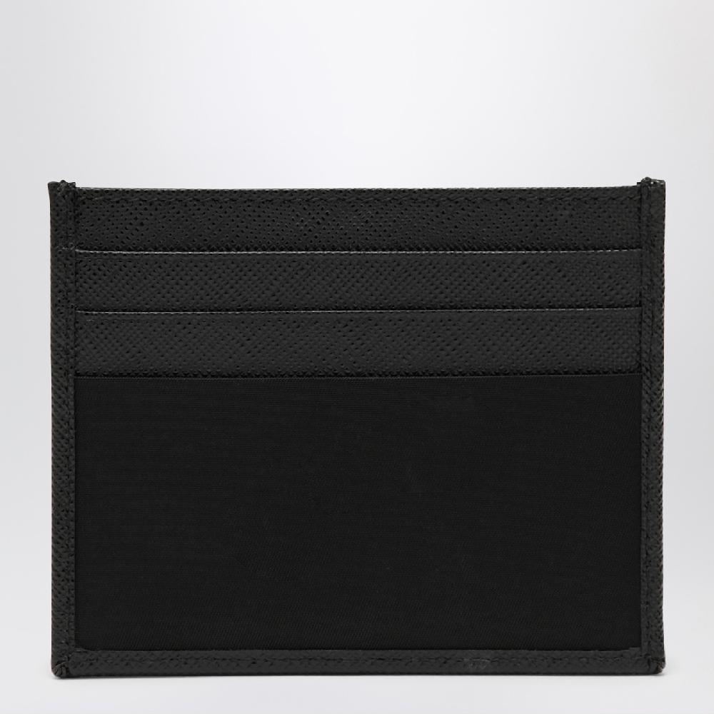 Prada Portacarte in Nylon e Saffiano nero Sconto