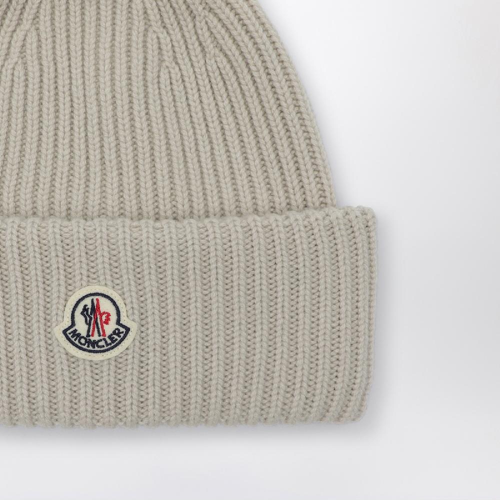 Moncler Cuffia beige in lana e cashmere Moda