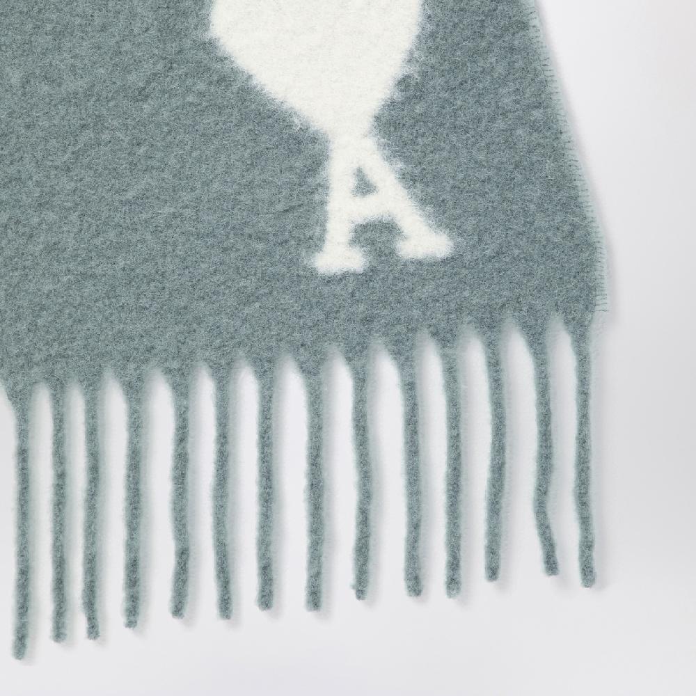 Ami Paris Sciarpa grigia chiara in misto alpaca 2025