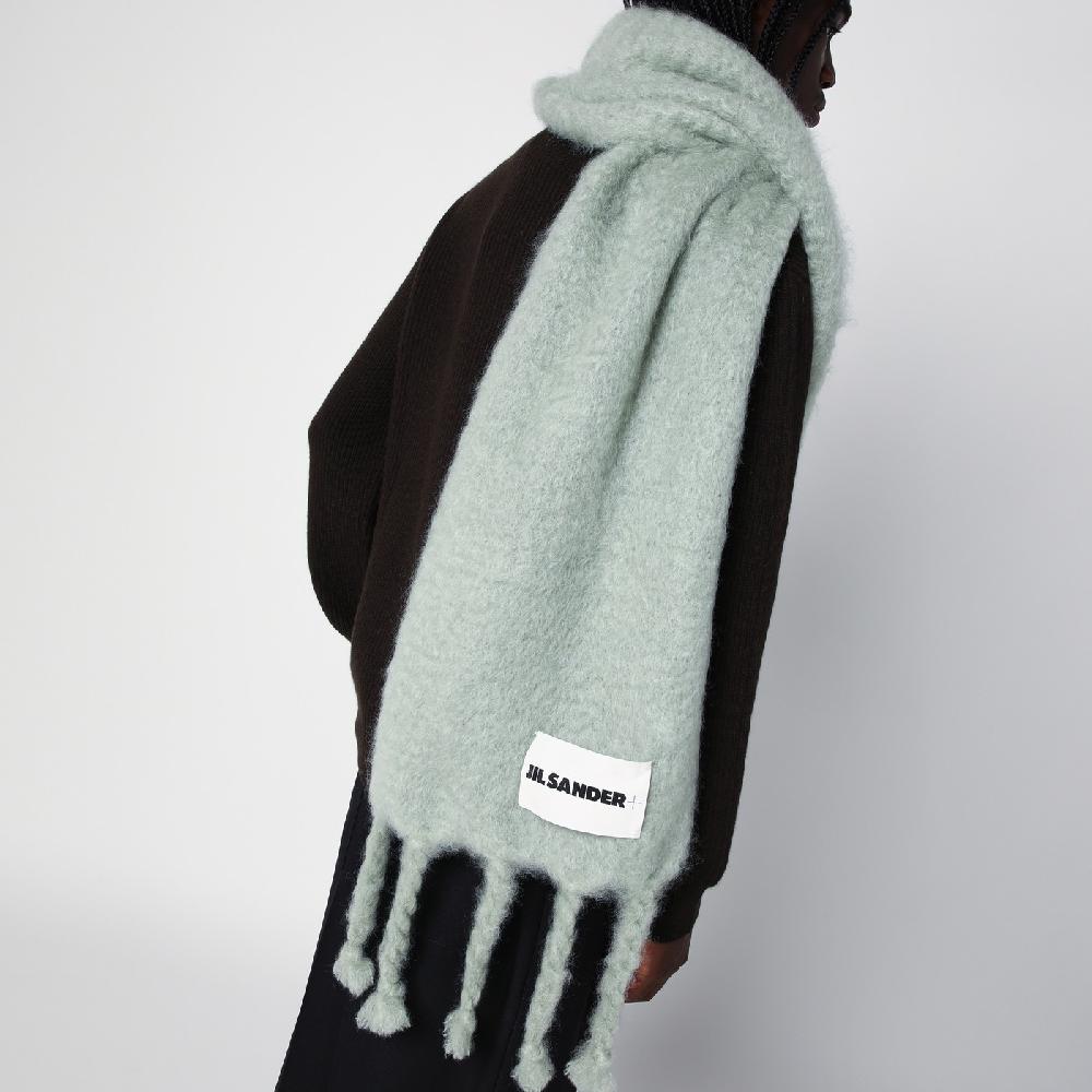 Jil Sander Sciarpa verde chiara in misto mohair Qualità