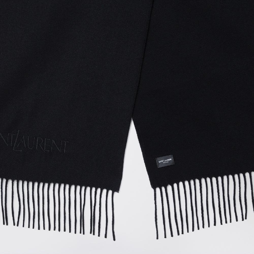 Saint Laurent Sciarpa nera in cashmere Soddisfazione Garantita