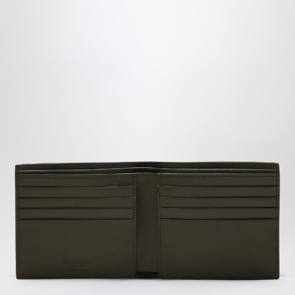 Saint Laurent Portafoglio bi-fold verde muschio in pelle Qualità Garantita